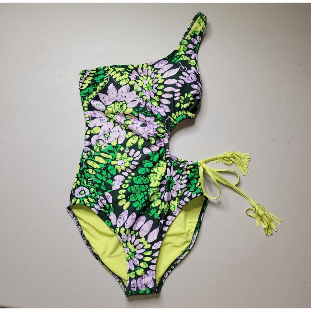 Aerie One Shoulder, Cut Out, Tie Dye‎ One Piece Swimsuit - Picture 4 of 9